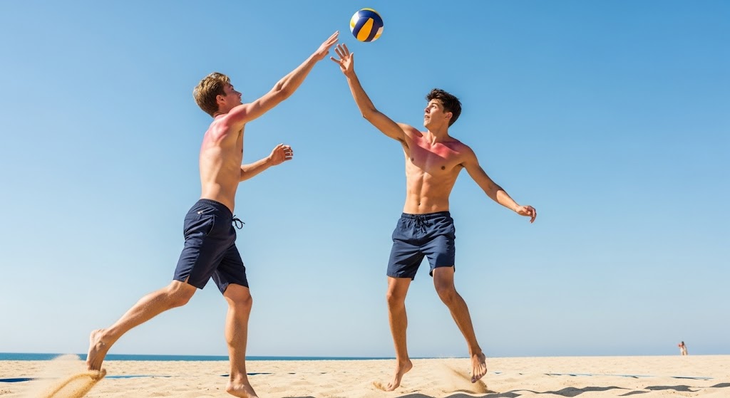 solforbrænding på stranden